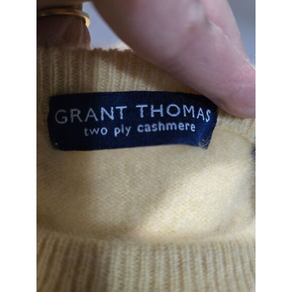 Grant Thomas Womens Two-Ply 100% Cashmere Sweater Beige Long Sleeve Pullover Siz - Picture 5 of 8